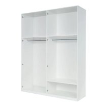 Iowa High Goss Wardrobe With 4 Hinged Doors In White