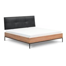 Lowell Wooden Double Bed In Caramel Oak