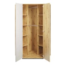 Quincy Kids Wooden Wardrobe Corner With 2 Doors In Artisan Oak