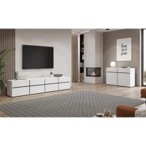 Kodak Wooden TV Stand With 4 Doors 4 Drawers In White