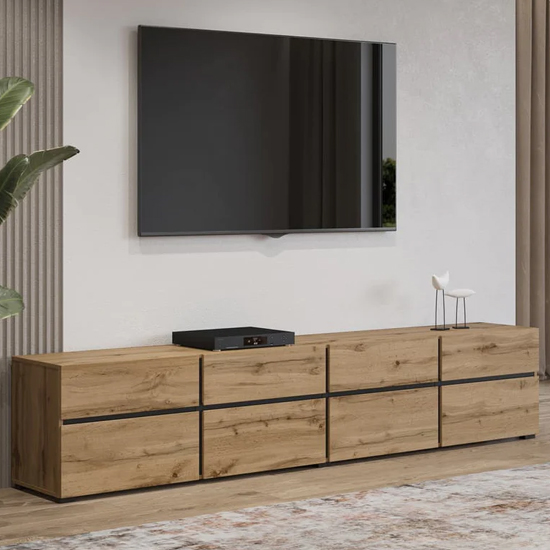 Kodak Wooden TV Stand With 4 Doors 4 Drawers In Wotan Oak