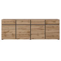 Kodak Wooden Sideboard With 4 Doors 4 Drawers In Wotan Oak