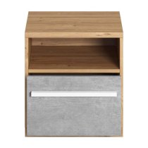 Peoria Kids Bedside Cabinet In White And Concrete Effect