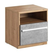 Peoria Kids Bedside Cabinet In White And Concrete Effect