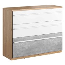 Peoria Kids Chest Of 3 Drawers In White And Concrete Effect