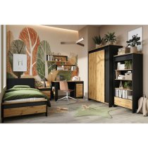 Swift Kids Storage Cabinet Tall 1 Door In Artisan Oak And LED