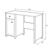 Sevilla Kids Computer Desk With 1 Door 1 Drawer In Matt White