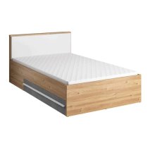 Peoria Kids Single Bed Drawers In White And Concrete Effect