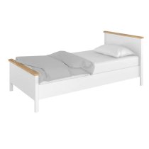 Sevilla Kids Wooden Single Bed With Mattress In Matt White