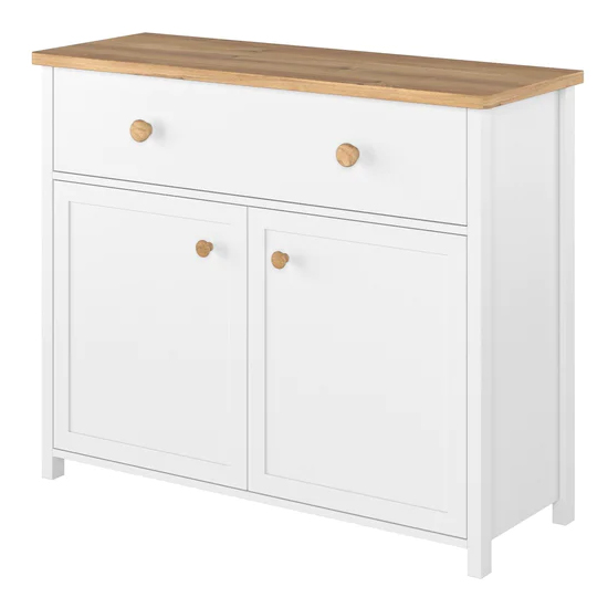 Sevilla Kids Sideboard With 2 Doors 1 Drawer In Matt White