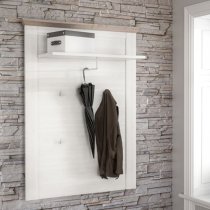 Iloilo Wooden Wall Coat Rack Panel In Nelson Oak And Snowy Oak