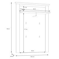 Iloilo Wooden Wall Coat Rack Panel In Nelson Oak And Snowy Oak