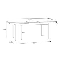 Iloilo Extending Wooden Dining Table In Nelson Oak Snowy Oak