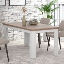 Iloilo Extending Wooden Dining Table In Nelson Oak Snowy Oak