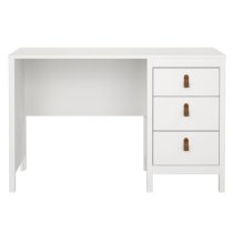 Barcila Wooden Computer Desk With 3 Drawers In White