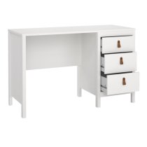 Barcila Wooden Computer Desk With 3 Drawers In White