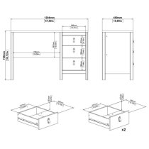 Barcila Wooden Computer Desk With 3 Drawers In White