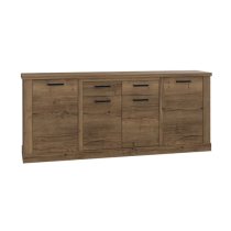 Calgary Wooden Sideboard With 4 Doors 2 Drawers In Tabak Oak