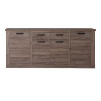 Calgary Wooden Sideboard With 4 Doors 2 Drawers In Tabak Oak