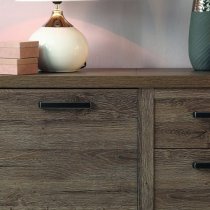 Calgary Wooden Sideboard With 4 Doors 2 Drawers In Tabak Oak