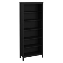 Barcila Wooden Bookcase With 5 Shelves In Black