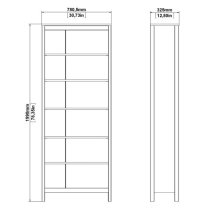 Barcila Wooden Bookcase With 5 Shelves In Black