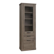 Calgary Wooden Display Cabinet With 2 Doors In Tabak Oak