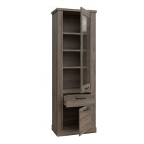 Calgary Wooden Display Cabinet With 2 Doors In Tabak Oak