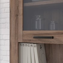 Calgary Wooden Display Cabinet With 2 Doors In Tabak Oak