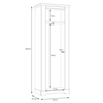 Iloilo Wooden Hallway Wardrobe 1 Door In Nelson Oak Snowy Oak