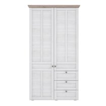 Iloppa Wooden Wardrobe With 2 Doors In Nelson Oak And Snowy Oak