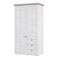 Iloppa Wooden Wardrobe With 2 Doors In Nelson Oak And Snowy Oak