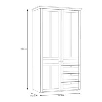 Iloppa Wooden Wardrobe With 2 Doors In Nelson Oak And Snowy Oak