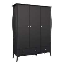 Braque Bedroom Furniture Set With 3 Doors Wardrobe In Black