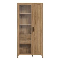 Mahon Wooden Display Cabinet With 2 Doors In Waterford Oak