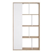 Maribor High Gloss Bookcase 1 Door In Jackson Hickory And White