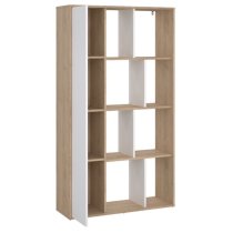 Maribor High Gloss Bookcase 1 Door In Jackson Hickory And White