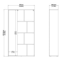 Maribor High Gloss Bookcase 1 Door In Jackson Hickory And White