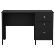 Macron Wooden Computer Desk With 3 Drawers In Black