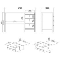 Macron Wooden Computer Desk With 3 Drawers In White