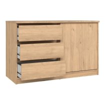 Nakou Sideboard With 1 Door 3 Drawers In Jackson Hickory Oak