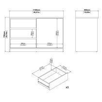 Nakou Sideboard With 1 Door 3 Drawers In Jackson Hickory Oak