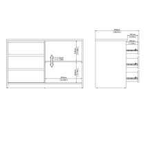 Nakou High Gloss Sideboard 1 Sliding Door 3 Drawers In White