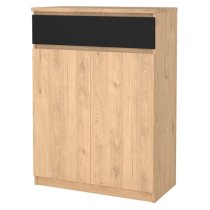 Nakou Shoe Storage Cabinet 2 Doors In Jackson Hickory And Black