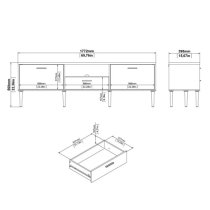 Macomb Wooden TV Stand With 2 Doors 1 Drawer In White