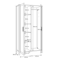 Mahon Wooden Wardrobe With 2 Doors In Waterford Oak