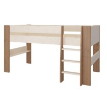 Satria Kids Wooden Mid Sleeper Bed Single In Brown