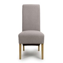 Kyoto Mocha Fabric Dining Chairs With Oak Legs In Pair