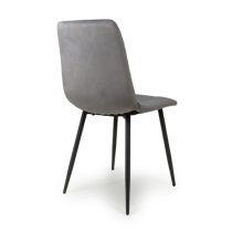 Massa Grey Velvet Dining Chairs With Black Legs In Pair