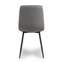 Massa Grey Velvet Dining Chairs With Black Legs In Pair